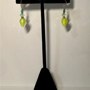 Elegant Green Dangle Earrings